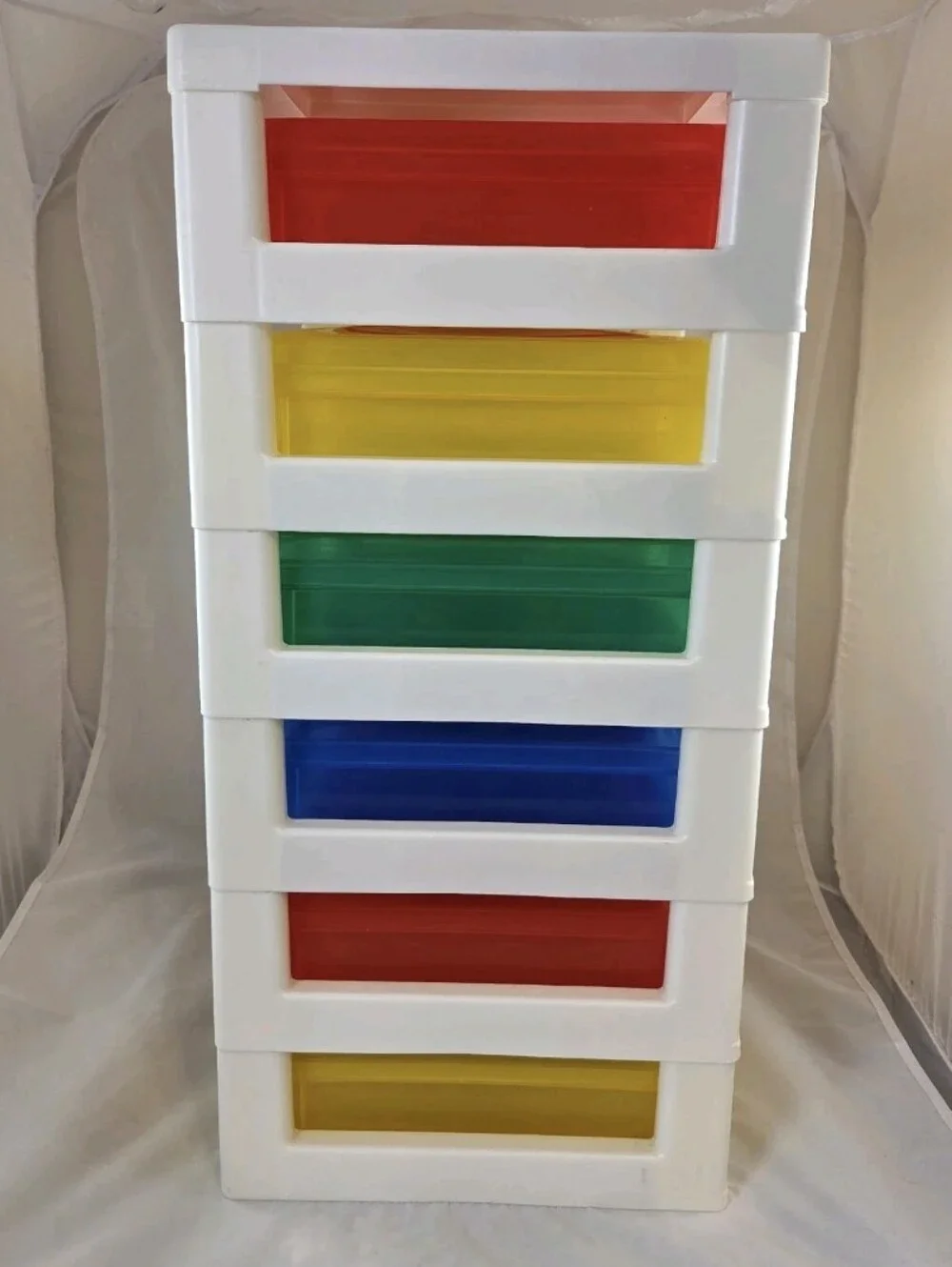 LEGO IRIS 6 Drawer Storage Organizer Tower Multi-Color Lidded Bins 2013